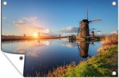 Muurdecoratie Windmolen - Water - Zon - 180x120 cm - Tuinposter - Tuindoek - Buitenposter