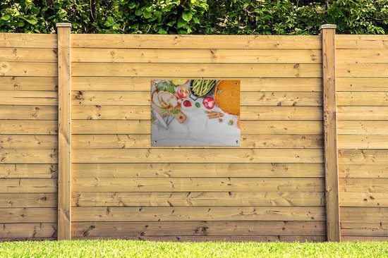 Tableau de jardin Légumes - Fruits - Viande - Herbes - 80x60 cm - Affiche de jardin