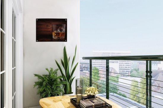 Décoration de Jardin Whisky - Alcohol - Glas - 40x30 cm - Toile de jardin - Affiche extérieure
