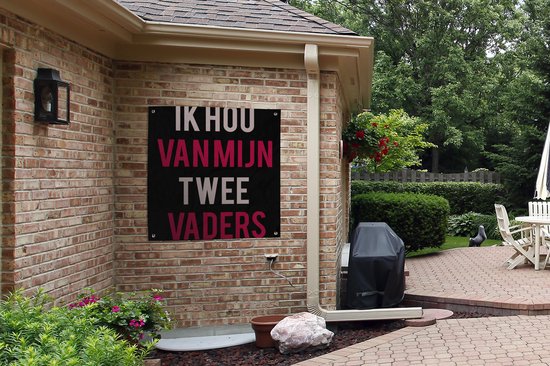 Serviette de jardin Citations - J'aime mes deux papas - Papa - Dictons - 100x100 cm