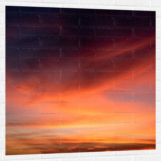 Muursticker - Oranjekleurige Lucht van Zonsondergang - 100x100 cm Foto op Muursticker