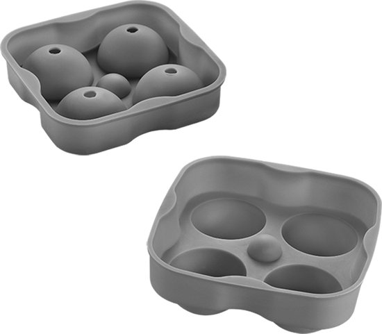 Slapen Steken Uitputting Metaltex - Set van 2 IJsblokvormen - IJsblokballen - 4 ronde ijsblokjes -  silicone -... | bol.com