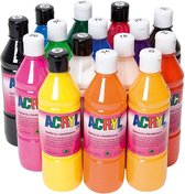 Acrylverf - Primair Kleuren - ACRYL - 15x500 ml