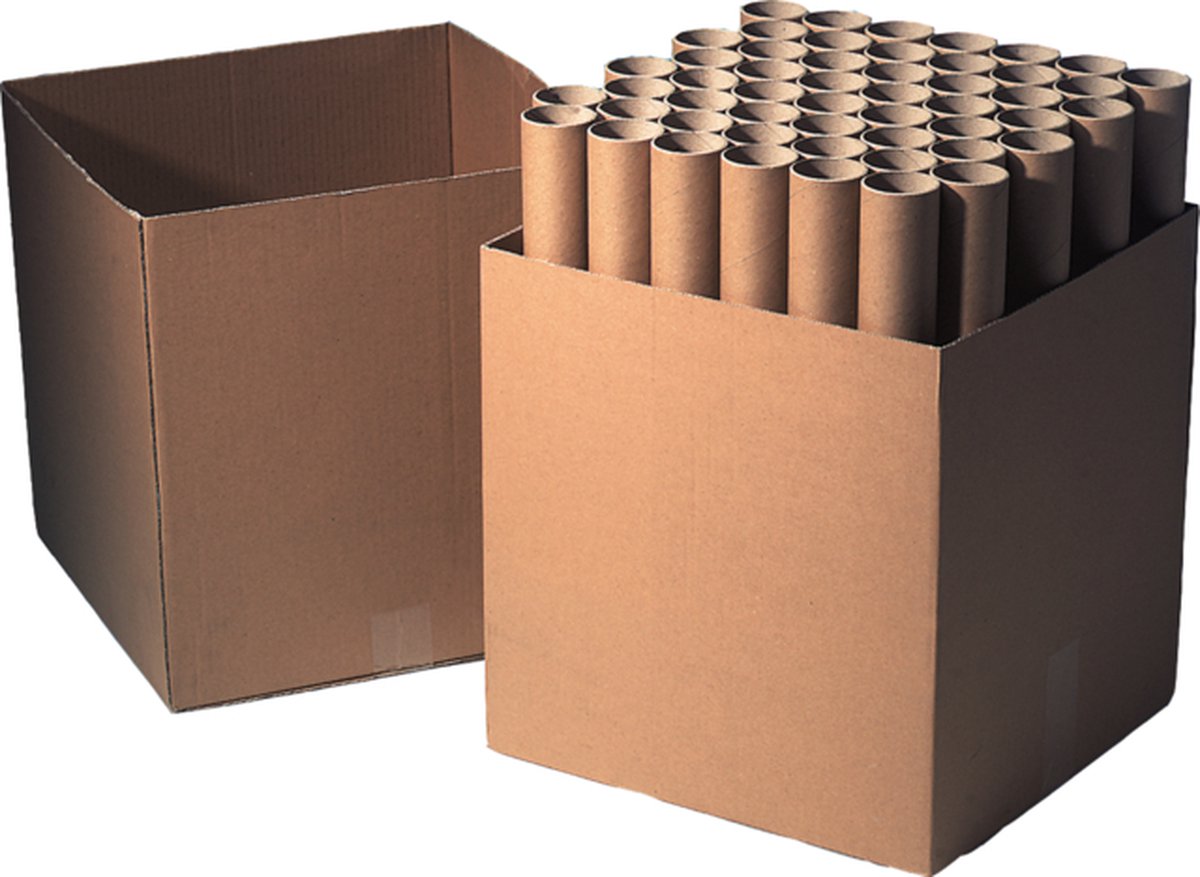Koker - Karton - met dop - rond - Ø 60mm - 630mm - bruin - Voordeelverpakking - 2 x 36 stuks