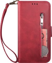 Luxe Telefoonhoesje voor Samsung Galaxy S23 | Hoogwaardig Leren Bookcase | Lederen Wallet Case | Pasjeshouder | Rood