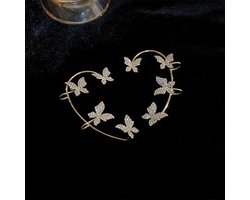 foto van WiseGoods Luxe Vlinder Oorbellen Dames - Oorbel Vrouw - Oor Sieraad Vlinders - Sieraden Vrouwen - Cadeau - Butterfly Design - Goud