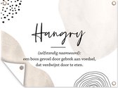 Tuin decoratie Hangry - Spreuken - Hangry definitie - Woordenboek - Quotes - 40x30 cm - Tuindoek - Buitenposter
