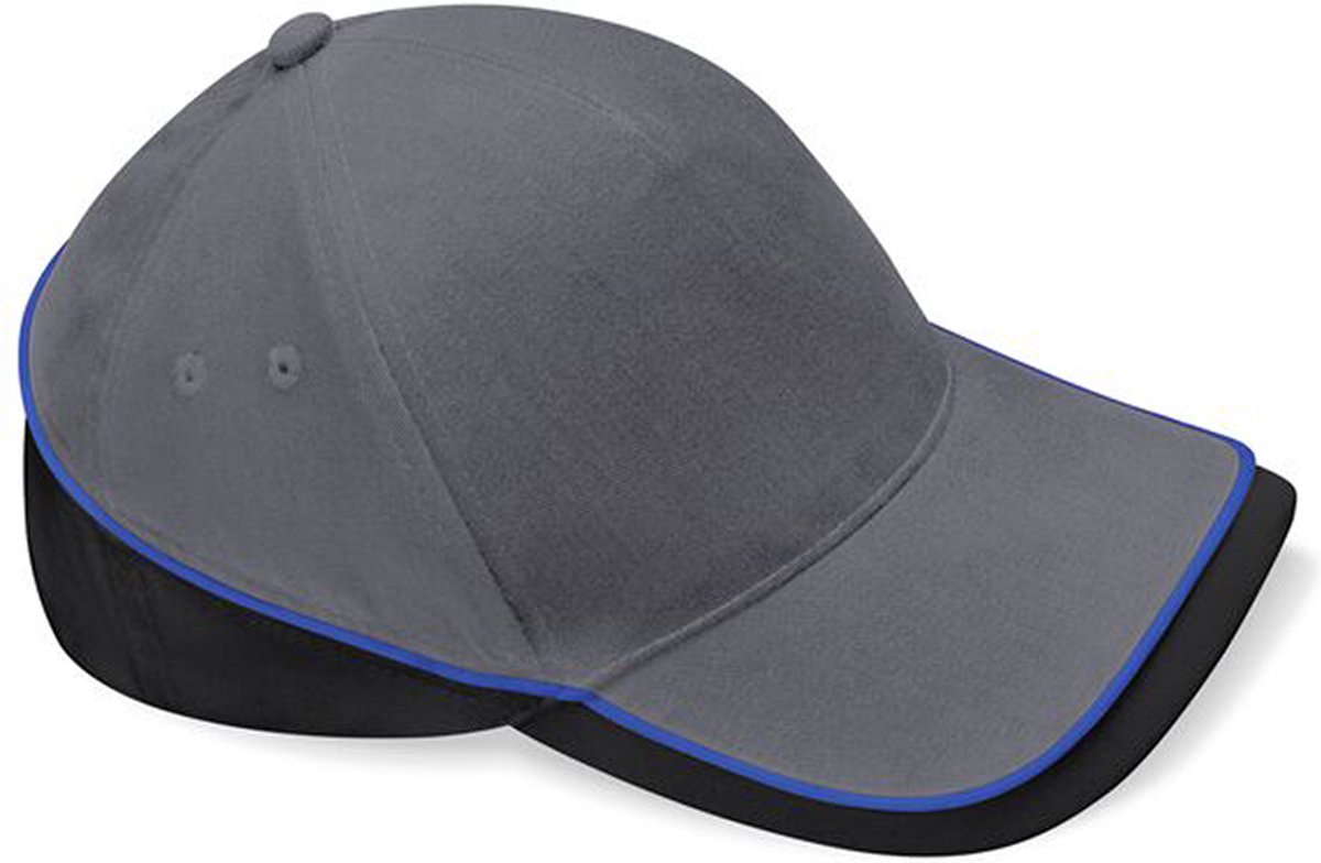 Beechfield Competition Cap Grijs/Blauw/Zwart