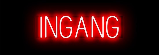 INGANG - Reclamebord Neon LED bord verlichting - SpellBrite - 57,4 x 16 cm rood - 6 Dimstanden - 8 Lichtanimaties