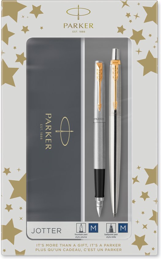 Stylo bille et stylo plume Parker Jotter Steel GT