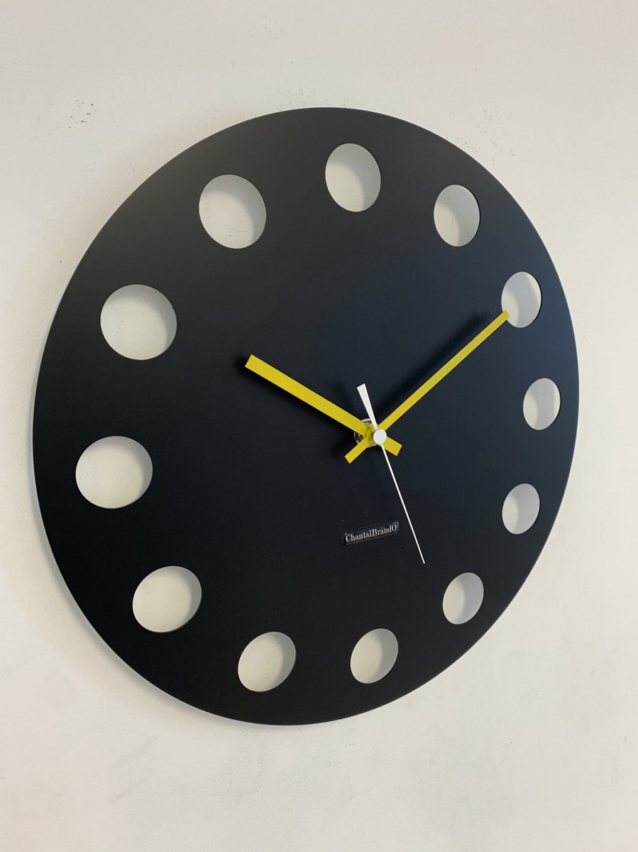 Wandklok ChantalBrandO CETARA BLACK -- MODERN DESIGN --