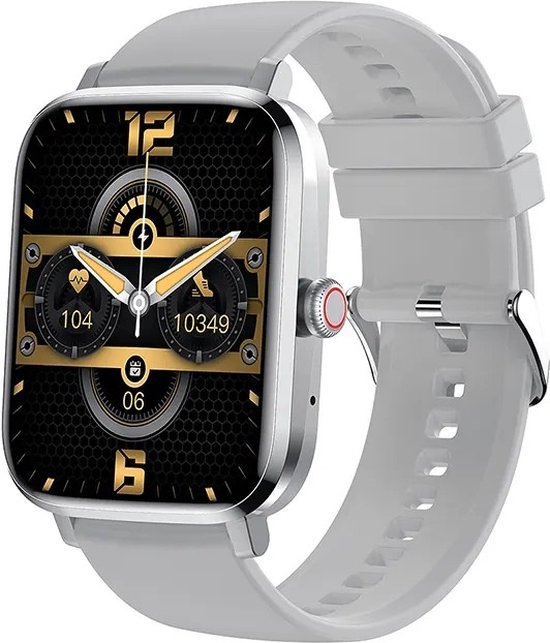 Belesy® HEAVEN – Smartwatch Dames – Smartwatch Heren – Horloge – 1.85" Kleurenscherm – Stappenteller – Hartslagmeter – Bloeddrukmeter – Slaapmonitor – Split Screen – Stembediening – Sportmodus – Bluetooth 5.1 – Zilver - Moederdag