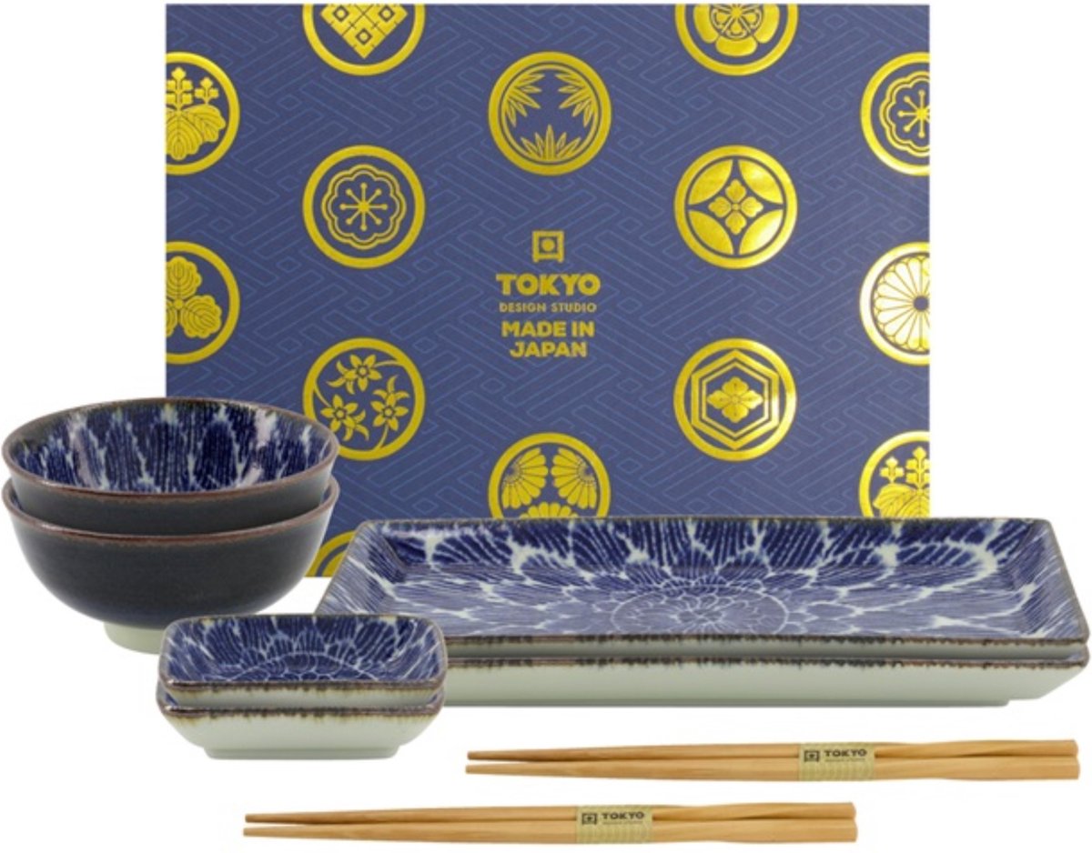 Tokyo Design Studio - Ohuke Dahlia 8pcs Sushi Giftset 13A Verpakt in geschenkdoos