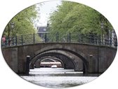 Dibond Ovaal - Traditionele Nederlandse Brug in Amsterdam - 68x51 cm Foto op Ovaal (Met Ophangsysteem)