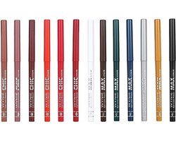 Wynie - MAX en CHIC Color - Set met 13 kleuren - Oogpotlood en Lippotlood, draaibaar/Automatic Eye and Lip Liner Pencil - Zilver Goud Zwart Bruin Wit Groen Blauw Rood Bruin Roze