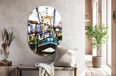 souvenirs from the sea - Muurovaal - Kunststof Wanddecoratie - Ovalen Schilderij - kotter N-86 - vissersboot - Zee - Jojo Navarro - 20 x 30 cm - Ovale spiegel vorm op kunststof