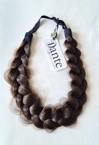Dante Braid Messy - Vlecht haarband met aanpasbare strap voor kinderen en volwassenen - kleur: 2 Dark Brown