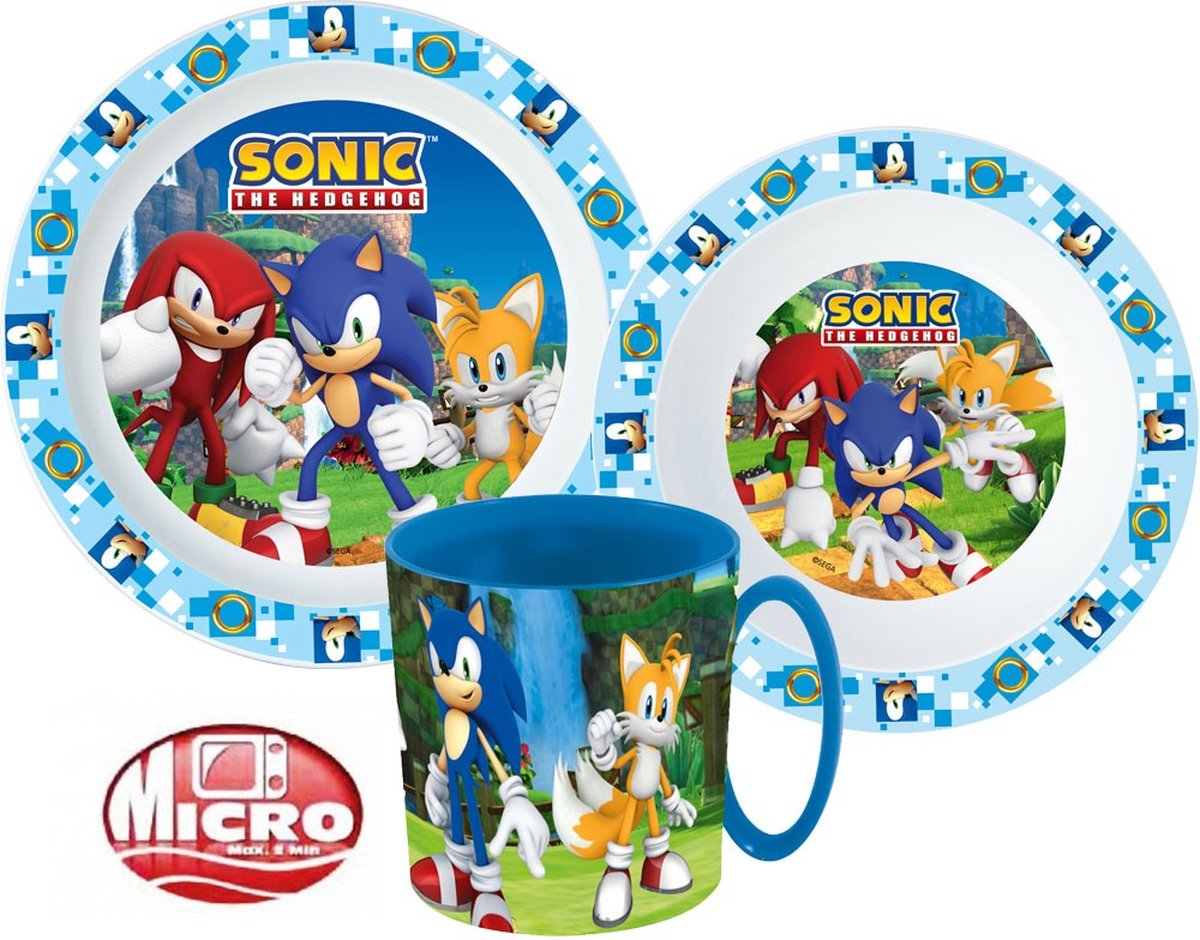 Sonic the Hedgehog 3 delig ontbijtset - servies - magnetron bestendig