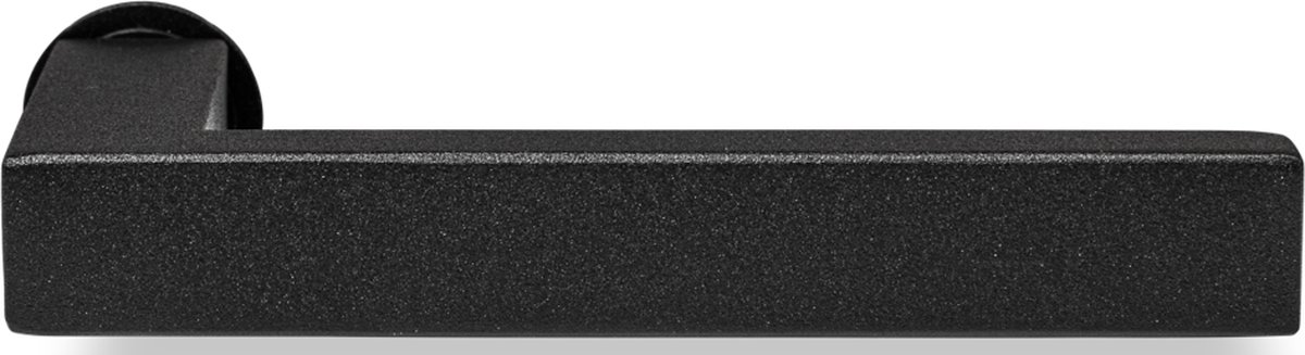 HDD - Zwarte rechthoekige deurklinken op een rond minimalistisch rozet