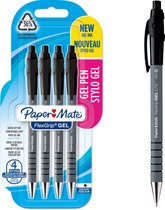 Paper Mate FlexGrip gelpennen | medium punt (0,7 mm) | zwarte inkt | 4 stuks