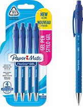 Paper Mate FlexGrip gelpennen | medium punt (0,7 mm) | blauwe inkt | 4 stuks