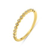 Silventi 9NBSAM-G230024 Gouden Ring met Zirkonia Steentjes - Dames - 1,9mm Breed - Maat 53 - 14 Karaat - Goud