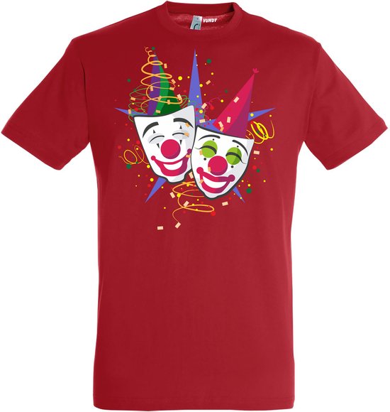 T-shirt kinderen Carnaval Masker | Carnaval | Carnavalskleding Kinderen Baby | Rood | maat 140