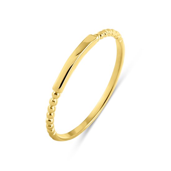 Silventi 9NBSAM-G230022 Gouden Ring Bolletjes Balkje - Dames - 1,5mm Breed - Maat 54 - 14 Karaat - Goud