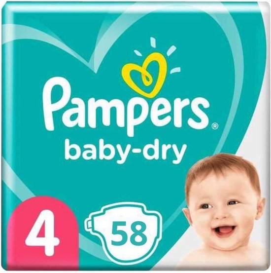 Pampers Baby-Dry maat 8, 120 luiers, 17 kg, een nacht tot 100% lekvrij