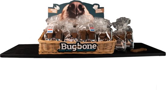 Bugbone - Hondensnack met insecteneiwit - Gezond, lekker en makkelijk verteerbaar - Reinigt het gebit - Laag in calorieën – Hypoallergeen – Graanvrij - Geschikt voor honden - Large - 6 x 45 gram