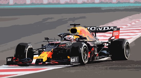 Max Verstappen Red Bull auto 2 - Poster