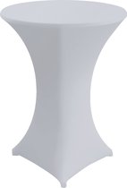 Wicotex- Jupe de table haute - Housse table haute 80x110cm blanche - Housse adaptée à la restauration - Décoration de fête - Événements- Cocktail