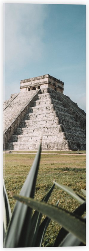 WallClassics - Acrylglas - Piramide van Kukulcán - Mexico - 20x60 cm Foto op Acrylglas (Met Ophangsysteem)