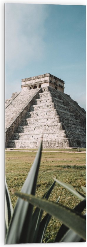 WallClassics - Acrylglas - Piramide van Kukulcán - Mexico - 30x90 cm Foto op Acrylglas (Wanddecoratie op Acrylaat)