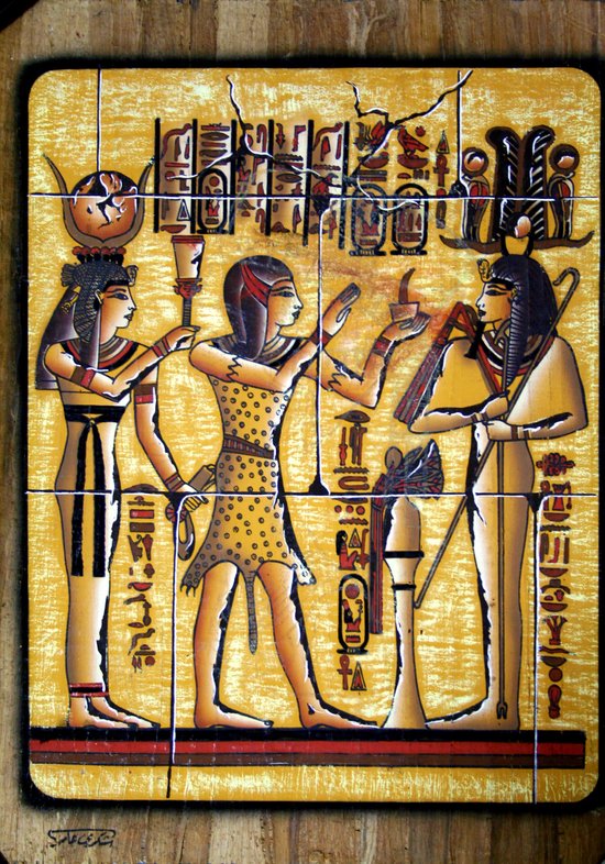 Egyptische papyrus - tafereel op tegels