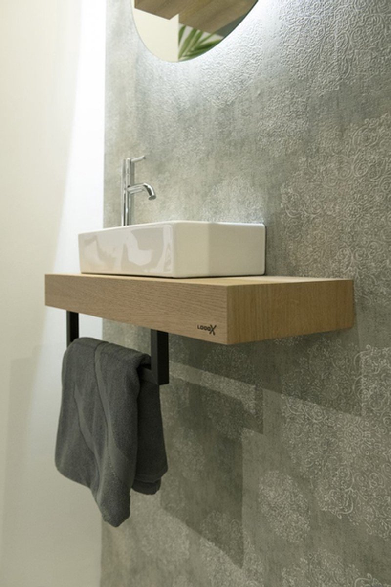 Looox Rail Handdoekhouder 35x14 cm Mat Zwart