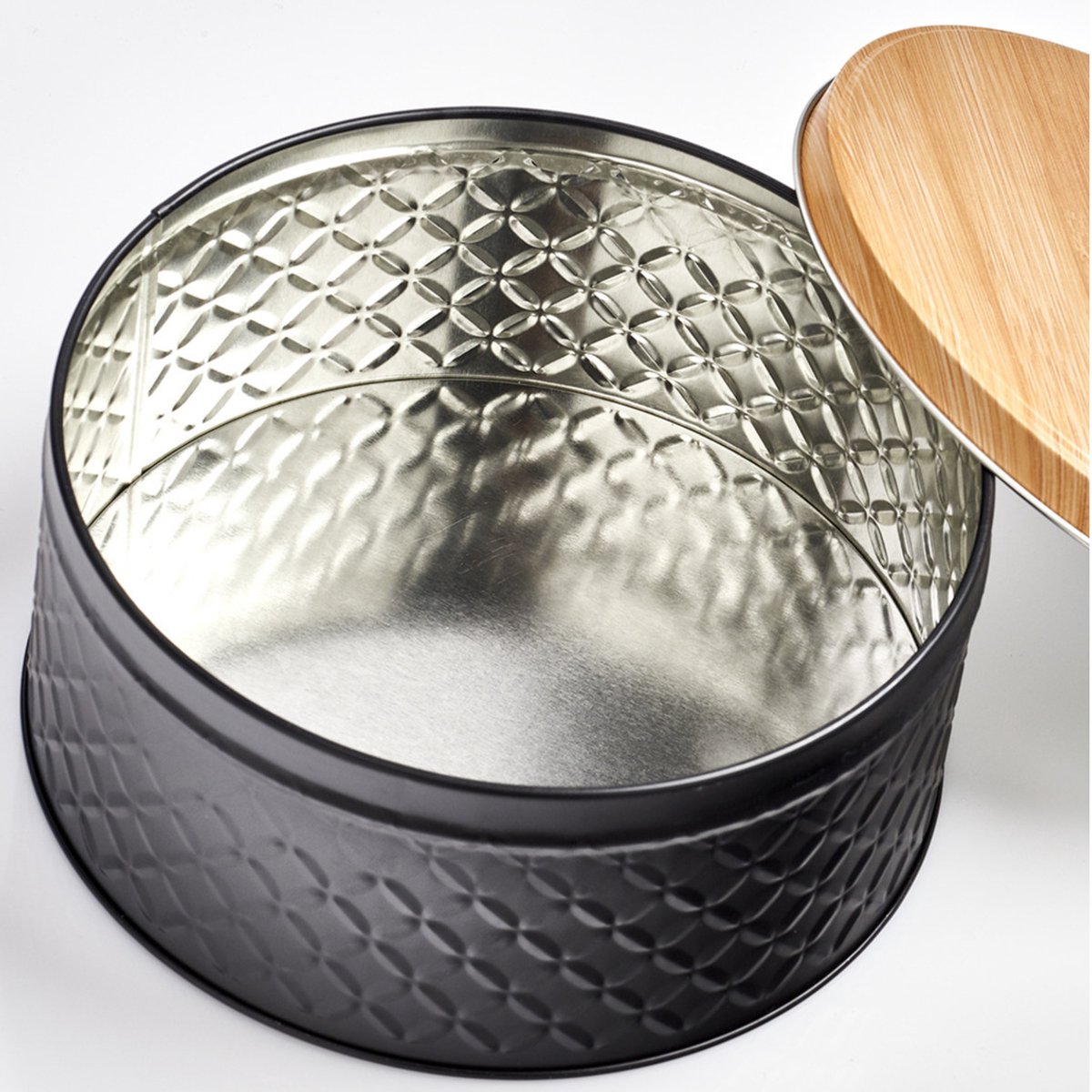 Bewaar/voorraad blikken - zwart - 3,8L - 20 x 9,5 cm — cadeau in Wonen & Interieur - foto 2