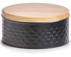 Bewaar/voorraad blikken - zwart - 3,8L - 20 x 9,5 cm