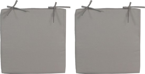 4x Stoelkussens voor binnen- en buitenstoelen in de kleur grijs 40 x 40 cm - Tuinstoelen kussens