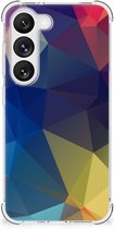 Telefoon Hoesje Geschikt voor Samsung Galaxy S23 Hoesje maken met transparante rand Polygon Dark