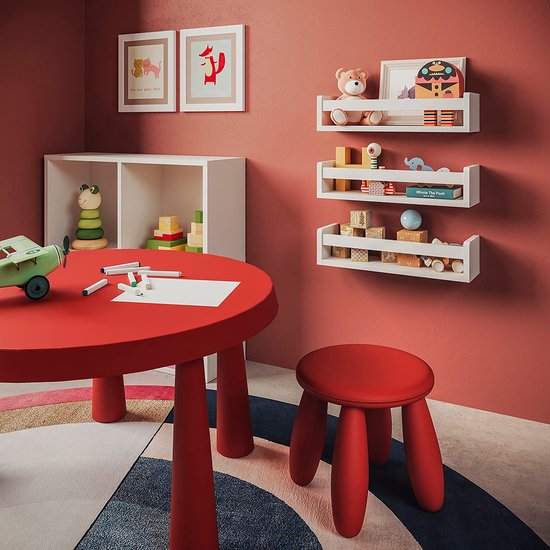 NATURE SUPPLIES Set van 3 witte planken voor de kinderkamer