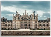 WallClassics - Dibond - Kasteel van Chambord - Frankrijk - 40x30 cm Foto op Aluminium (Wanddecoratie van metaal)