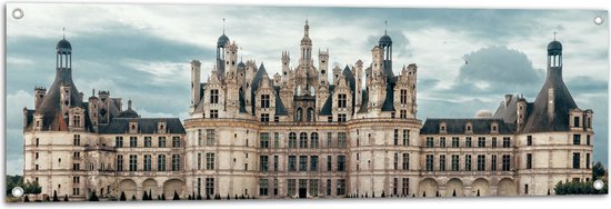 WallClassics - Tuinposter – Kasteel van Chambord - Frankrijk - 120x40 cm Foto op Tuinposter (wanddecoratie voor buiten en binnen)