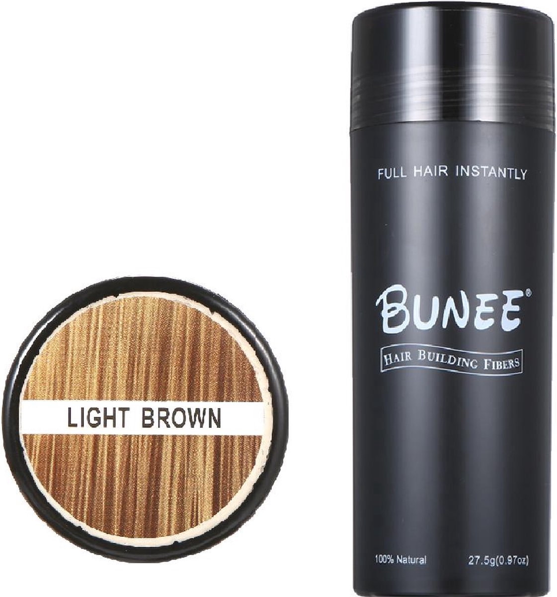 Bunee Hair Fiber - Haarpoeder - Haarverdikker - 12 g - Travel Size - Light Brown