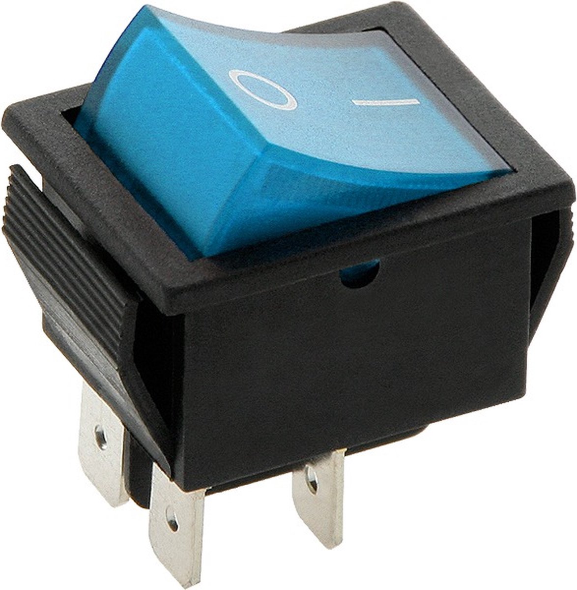 Schakelaar - blauw - 250 volt - 15A - verlicht - vierkant