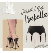 Jarretel set Isabella, bestaande uit: Jarretelgordel Isabella met een paar Calze 15 nylonkousen plus een paar handschoenen