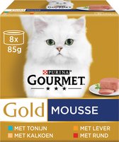 blok Hechting ondergronds Gourmet Gold Mousse - kattenvoer natvoer - met Tonijn, Lever, Kalkoen, Rund  - 48 x 85 g | bol.com