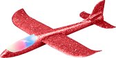 Tozy Glider avec éclairage Rouge XL - Avion en mousse jetable EXTRA LARGE - Avion Jouets - cerfs-volants acrobatiques - avion enfants - jouets d'extérieur - Avion en mousse durcie