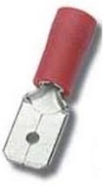 Vlakke kabelschoen (m) - 2,8mm / rood - half geïsoleerd (100 stuks)