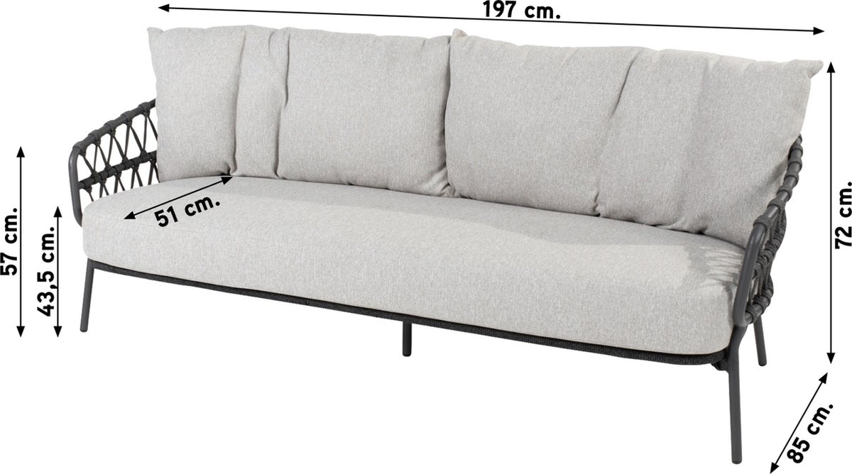 4 Seasons Outdoor Calpi stoel-bank loungeset - 3-delig